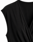 Robe drapée noeud noir