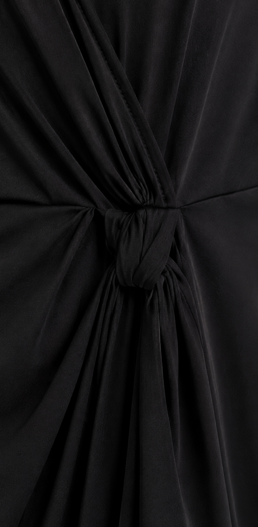Robe drapée noeud noir