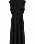 Robe drapée noeud noir
