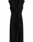 Robe drapée noeud noir