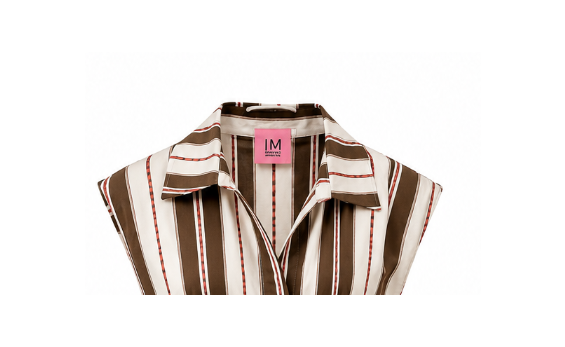 Robe longue rayures écru mokka