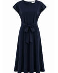 Robe noeud marine coton glacé