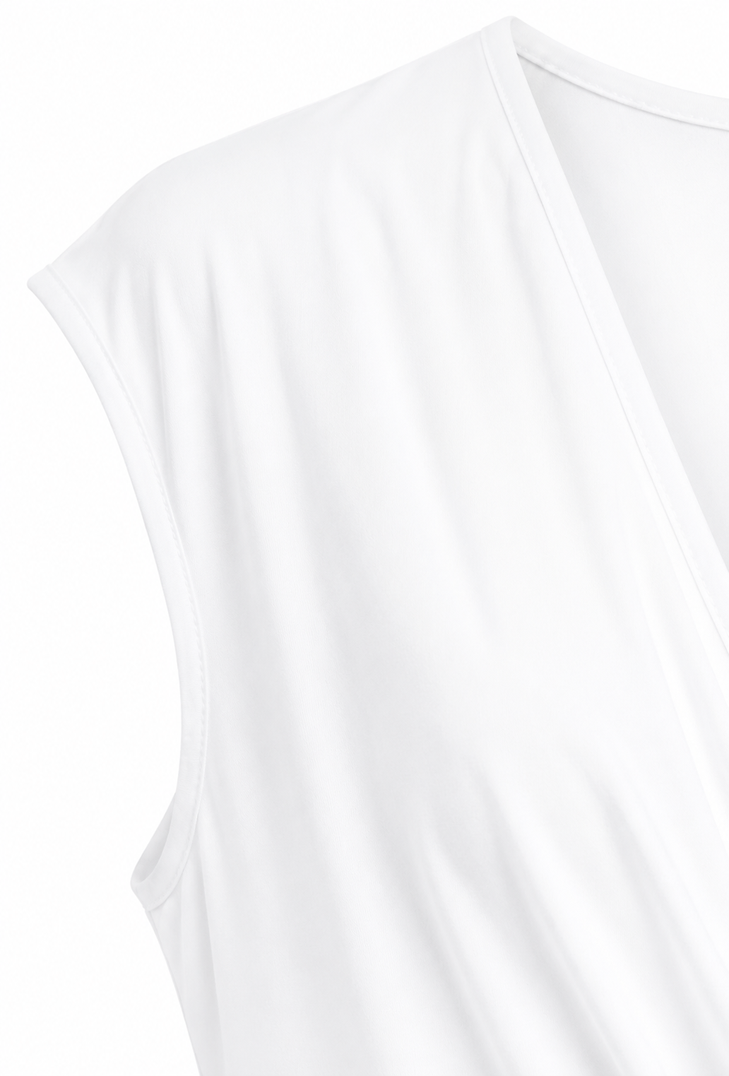 Robe drapée noeud blanc coton glacé