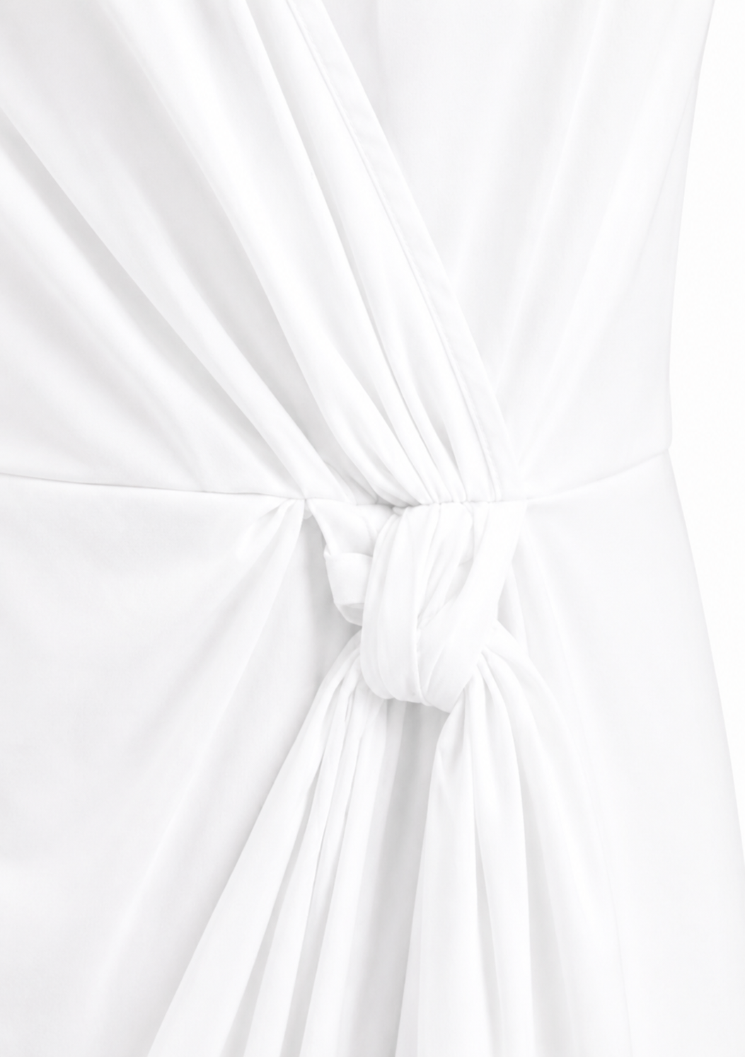 Robe drapée noeud blanc coton glacé