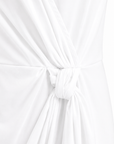 Robe drapée noeud blanc coton glacé