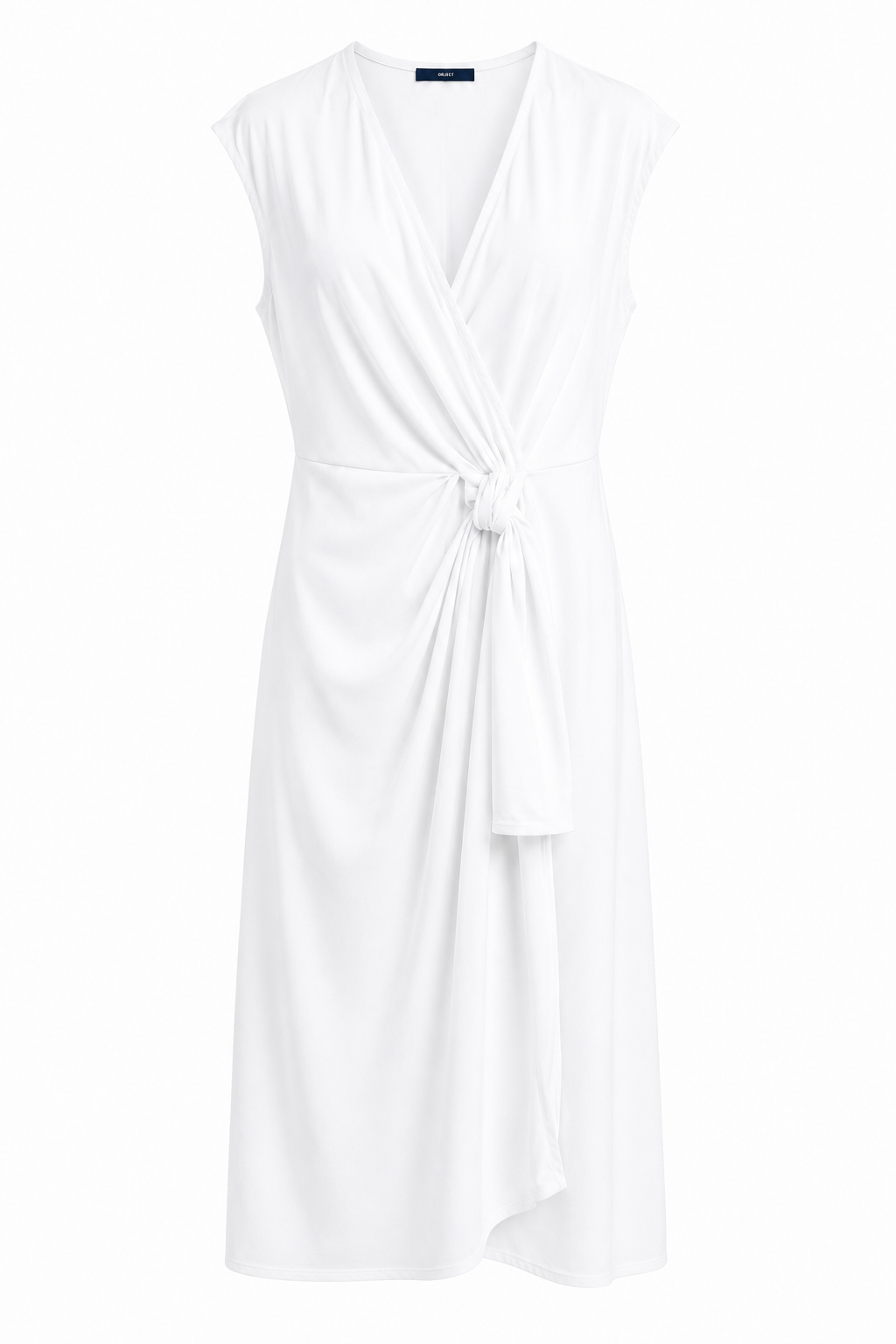 Robe drapée noeud blanc coton glacé