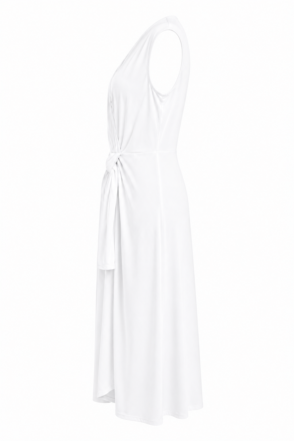Robe drapée noeud blanc coton glacé