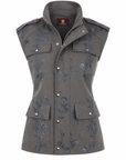 Interdee embroidered navy safari jacket with sequins