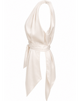 Saharienne aus elfenbeinfarbener Viskose mit Satin-Finish