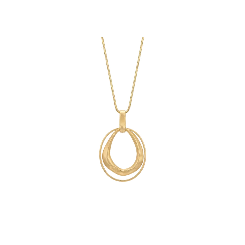 Sautoir doré pendentif 2 anneaux