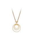 Sautoir doré pendentif anneaux spirale
