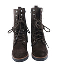 Bottines en croute de cuir marron La Thuile 981