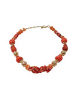 Modeschmuck-Kette Korallensteine