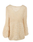 cardigan écru grosse maille