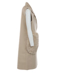 Gilet beige 2 poches fourrure
