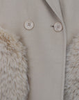 Gilet beige 2 poches fourrure