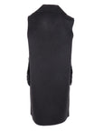 Gilet noir 2 poches fourrure