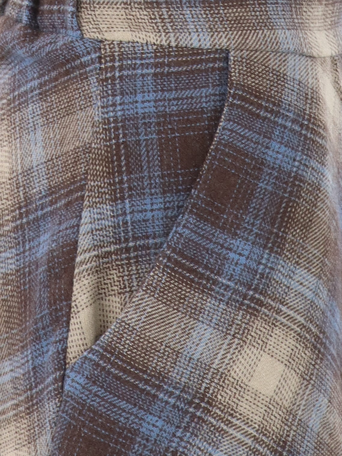 jupe à carreaux denim/marron