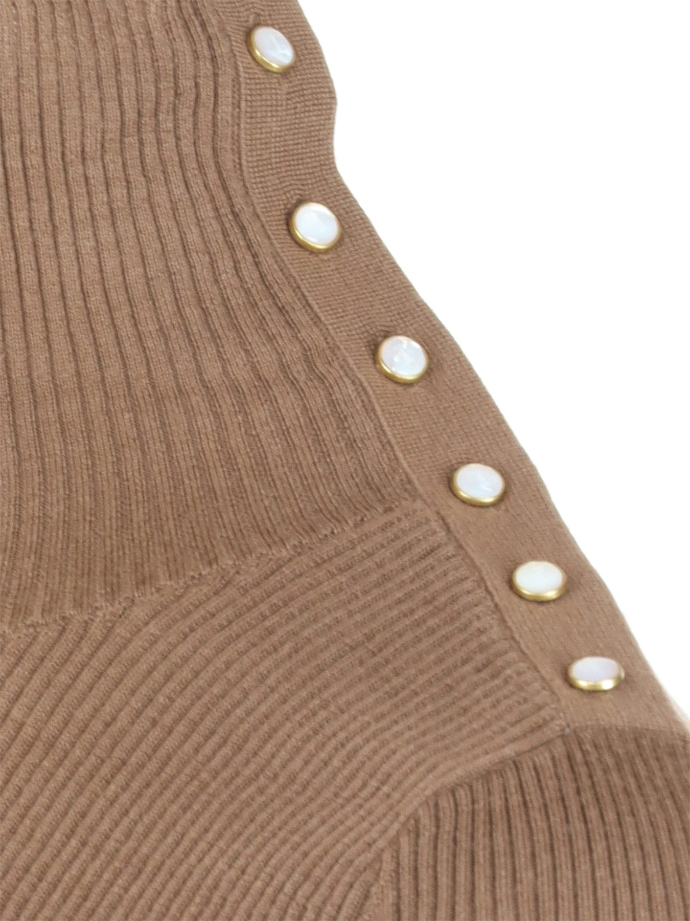 Pull Interdee camel à boutonnage d’épaule