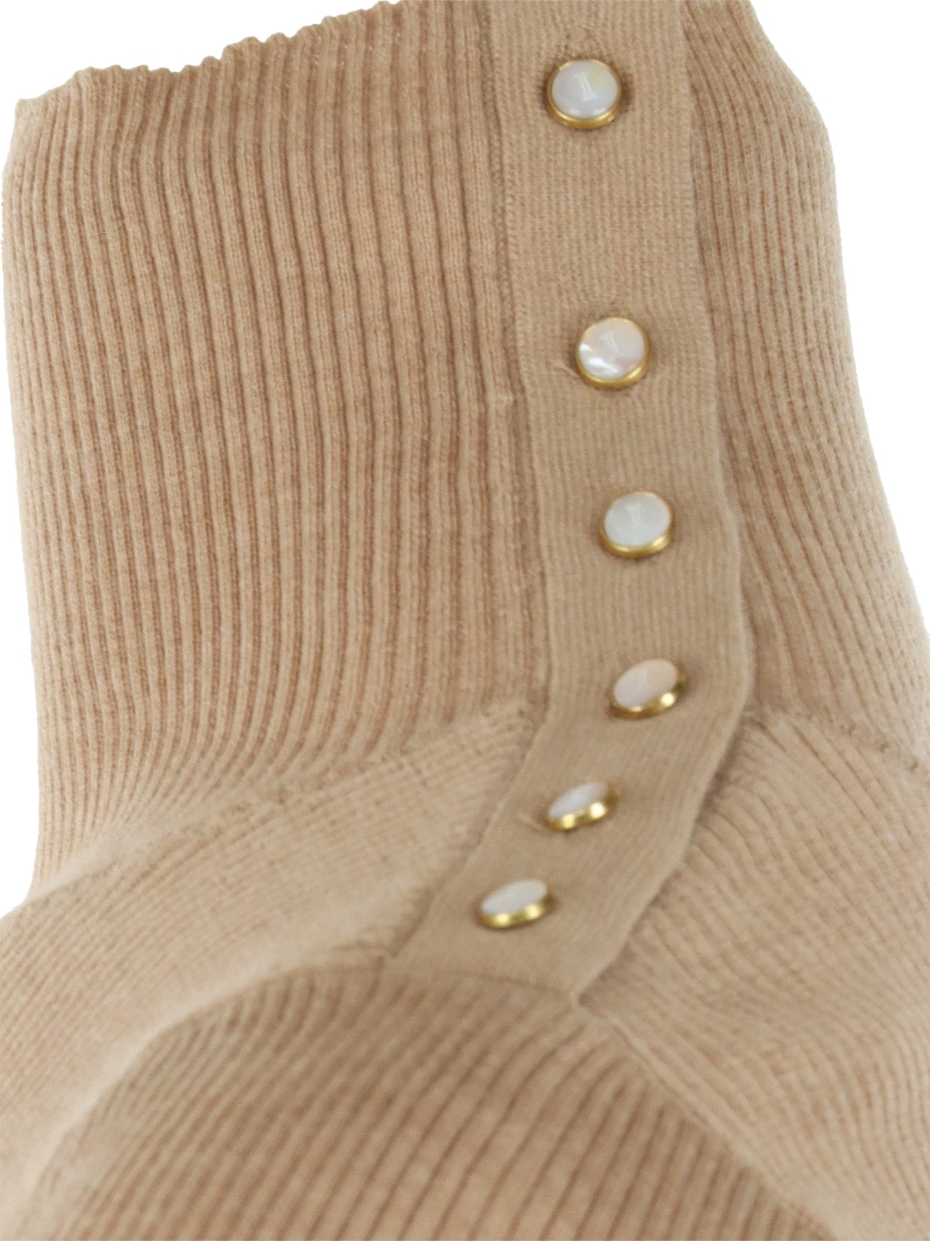 Pull Interdee beige à boutonnage d’épaule