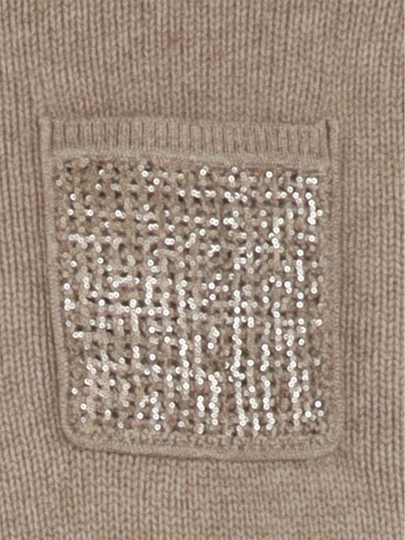 Pull Interdee taupe poche ornée de séquins