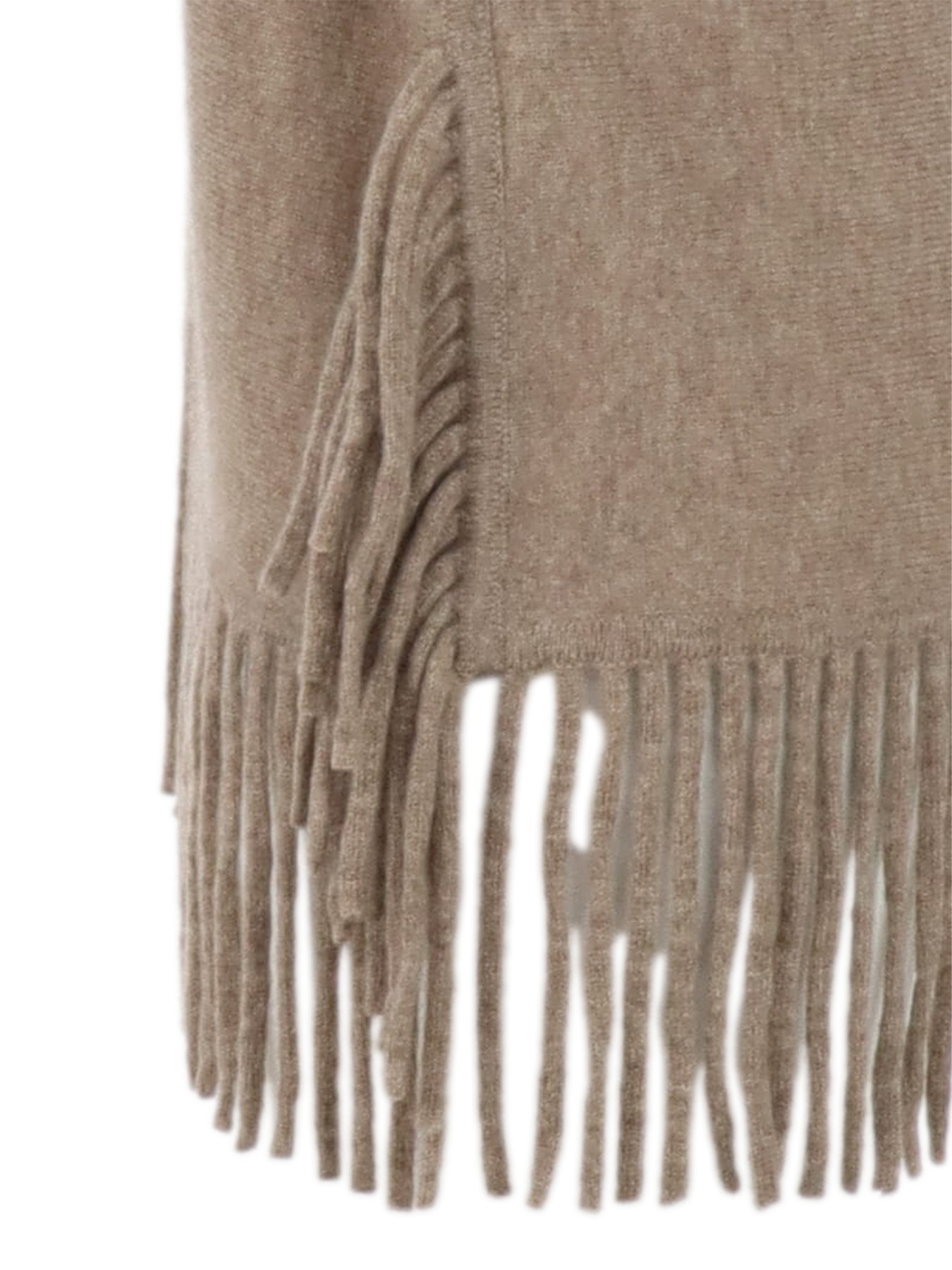 Pull Interdee taupe frangé