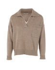 Pull Interdee taupe poche torsadée
