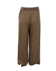 Pantalon large cuir vegan beige foncé Interdee
