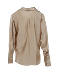 Blouse en soie encolure fendue beige Interdee