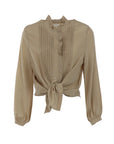 Blouse soie strass beige Interdee