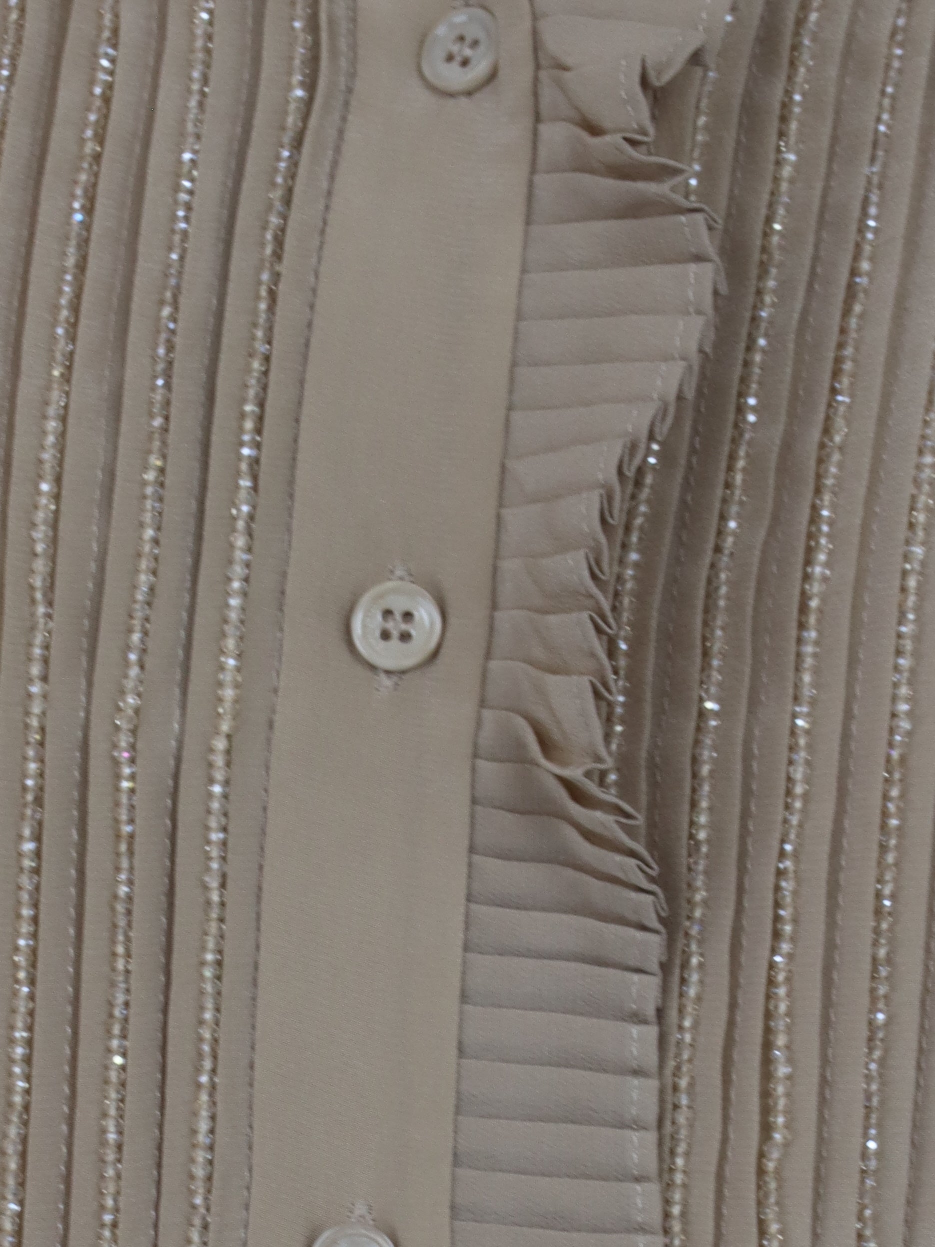 Blouse soie strass beige Interdee