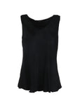 Top soie mélangée noir Natacha