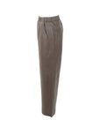 Pantalon large en cuir coloris chocolat