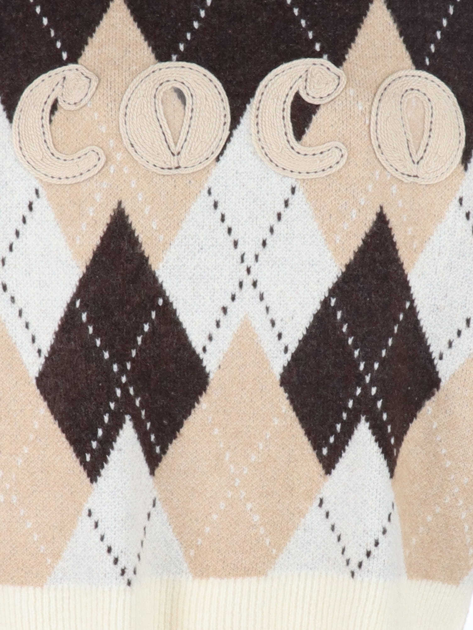 Pull jaquard COCO beige-coffee
