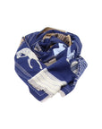 Echarpe chevaux bleu-marron