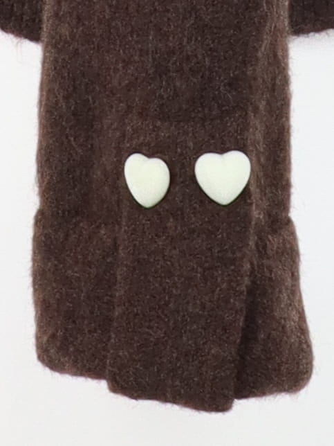 Pull col V poches basses COEURS coffee