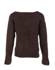 Pull col V poches basses COEURS coffee