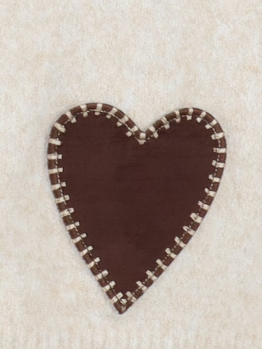 Pull col V bicolore COEUR taille beige-coffee