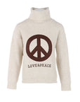 Pull col roulé PEACE&LOVE beige