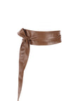 Ceinture cuir lisse camel foncé