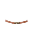 Ceinture fine cuir cognac fermoir doré