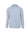 Pull PETITS COEURS bleu ciel col chemisier