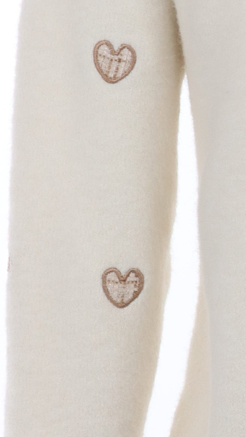 Pull PETITS COEURS écru col chemisier