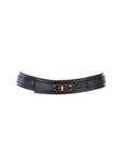 Ceinture cuir noir fermoir doré