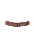 Ceinture cuir chocolat fermoir doré