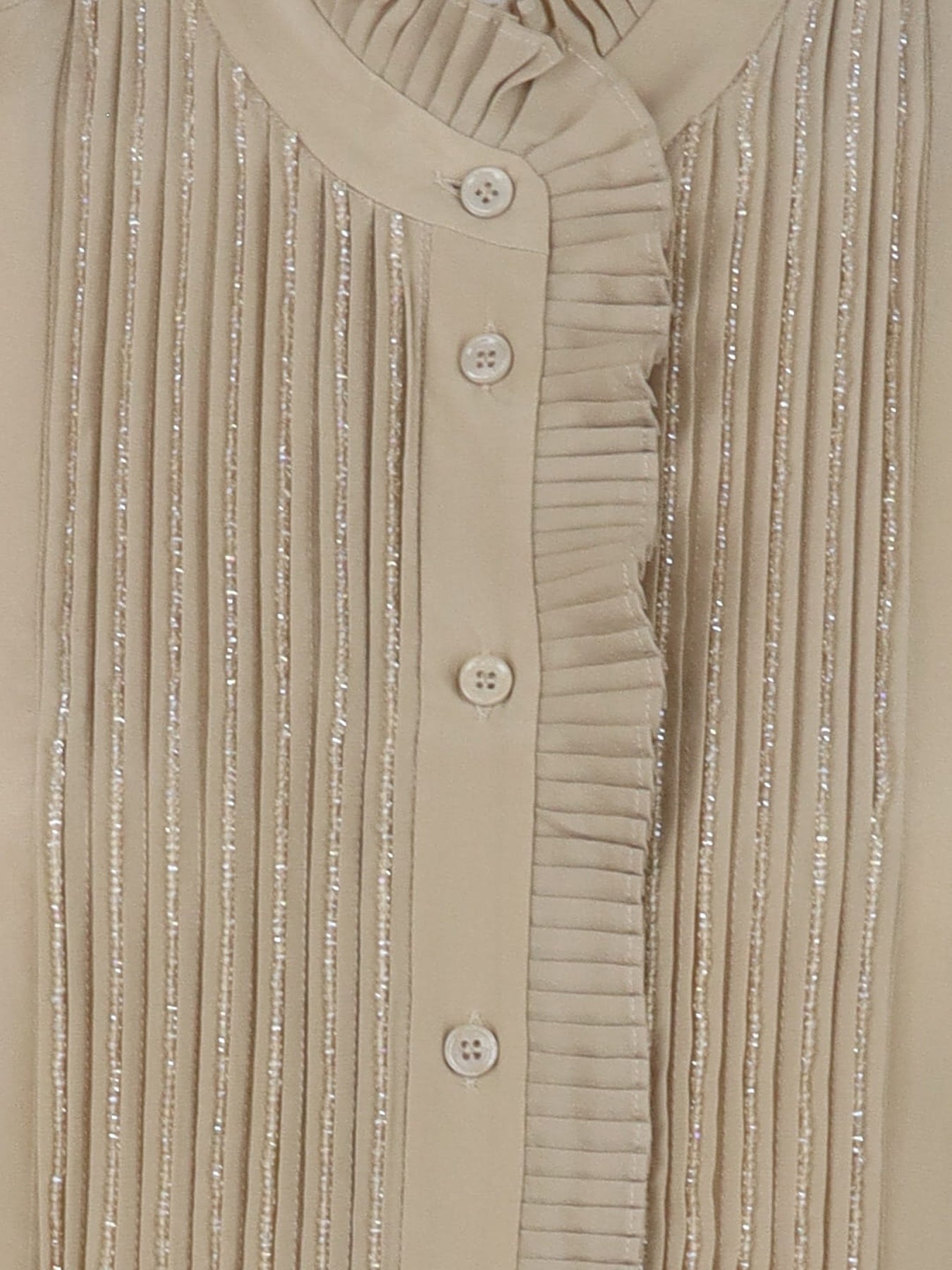 Blouse soie strass beige Interdee