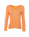 Sweat col V AMOUR orange