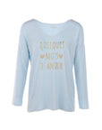 Sweat MOTS D'AMOUR bleu ciel