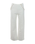 Jeans Wide leg&large blanc boutons CITRONS dorés