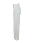 Jeans Wide leg&large blanc boutons CITRONS dorés